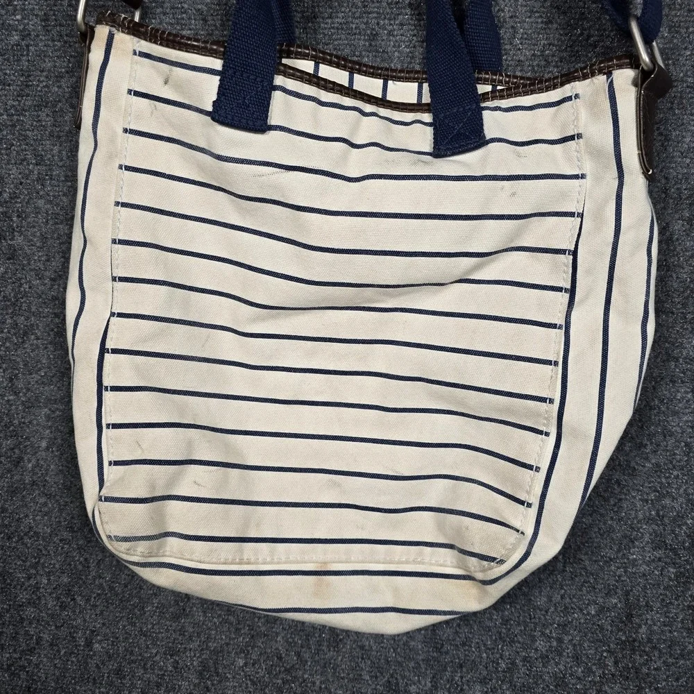 Vintage Y2K Aeropostale Tote Bag Striped NY Preppy Shoulder Aero Canvas